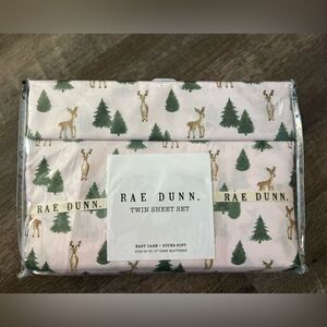 Rae Dunn Pink Holiday Twin Sheet Set